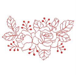 Redwork Pretty Roses 06(Sm)