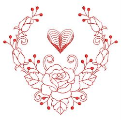 Redwork Pretty Roses 08(Md) machine embroidery designs