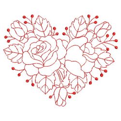 Redwork Pretty Roses 09(Md) machine embroidery designs