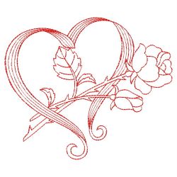 Redwork Pretty Roses 10(Md) machine embroidery designs