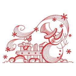 Redwork Winter Snowmen 01(Lg) machine embroidery designs