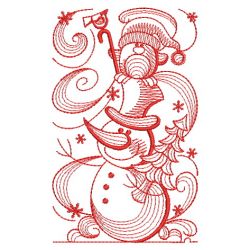 Redwork Winter Snowmen 04(Lg) machine embroidery designs