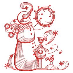 Redwork Winter Snowmen 08(Sm) machine embroidery designs