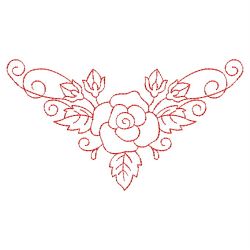 Redwork Pretty Roses 2 02(Md) machine embroidery designs