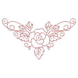 Redwork Pretty Roses 2 02(Lg) machine embroidery designs