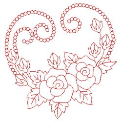 Redwork Pretty Roses 2 03(Lg) machine embroidery designs