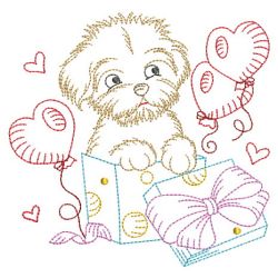 Vintage 12 Months of Dogs 02(Lg) machine embroidery designs
