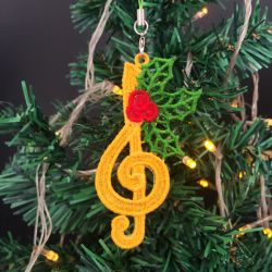 FSL Christmas Music Ornaments machine embroidery designs