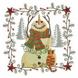 Folk Art Christmas Snowman 01(Sm) machine embroidery designs
