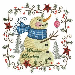 Folk Art Christmas Snowman 03(Md) machine embroidery designs
