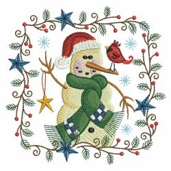 Folk Art Christmas Snowman 04(Md) machine embroidery designs