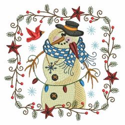 Folk Art Christmas Snowman 07(Sm) machine embroidery designs