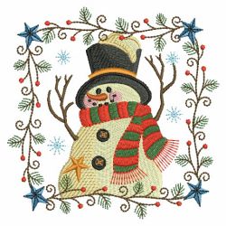 Folk Art Christmas Snowman 08(Lg) machine embroidery designs