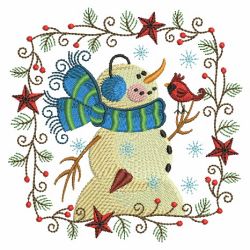 Folk Art Christmas Snowman 09(Sm) machine embroidery designs