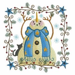 Folk Art Christmas Snowman 10(Sm) machine embroidery designs