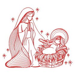 Redwork Birth of Jesus 07(Sm)