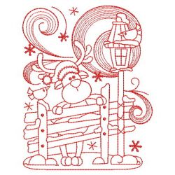 Redwork Folk Art Christmas 2 05(Sm) machine embroidery designs