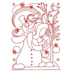 Redwork Christmas Snowmen 04(Md)