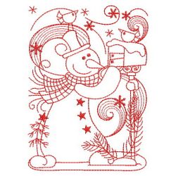 Redwork Christmas Snowmen 06(Sm) machine embroidery designs