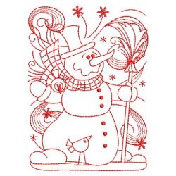 Redwork Christmas Snowmen 10(Md)