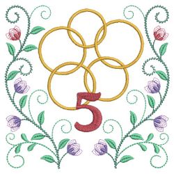 Rippled 12 Days Of Christmas 05(Md) machine embroidery designs