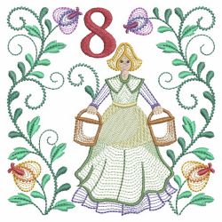 Rippled 12 Days Of Christmas 08(Md) machine embroidery designs