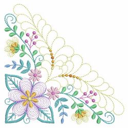 Trapunto Rippled Bloom Corners 01(Lg) machine embroidery designs