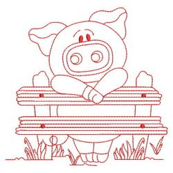 Redwork Cute Farm Animals 07(Md) machine embroidery designs