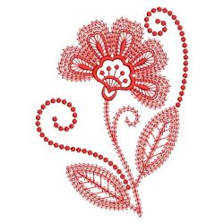 Redwork Swilr Jacobean Flowers 01(Md) machine embroidery designs