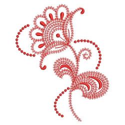 Redwork Swilr Jacobean Flowers 03(Lg) machine embroidery designs