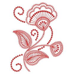 Redwork Swilr Jacobean Flowers 04(Md) machine embroidery designs