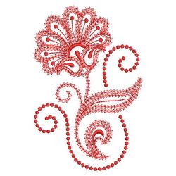 Redwork Swilr Jacobean Flowers 06(Lg)