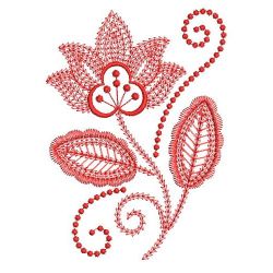 Redwork Swilr Jacobean Flowers 07(Md) machine embroidery designs