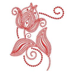 Redwork Swilr Jacobean Flowers 08(Sm) machine embroidery designs
