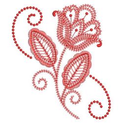 Redwork Swilr Jacobean Flowers 09(Md) machine embroidery designs