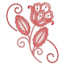 Redwork Swilr Jacobean Flowers 09(Lg)