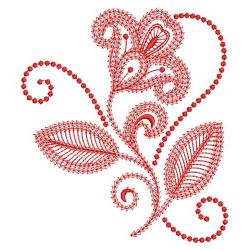 Redwork Swilr Jacobean Flowers 10(Lg)