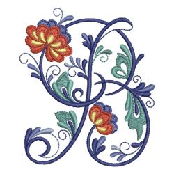 Delft Blue Floral Alphabet 02 machine embroidery designs