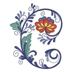 Delft Blue Floral Alphabet 03 machine embroidery designs