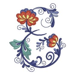 Delft Blue Floral Alphabet 05 machine embroidery designs