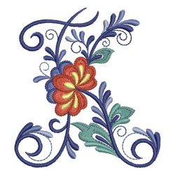 Delft Blue Floral Alphabet 11 machine embroidery designs