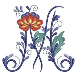 Delft Blue Floral Alphabet 13 machine embroidery designs