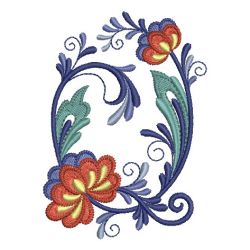 Delft Blue Floral Alphabet 17 machine embroidery designs