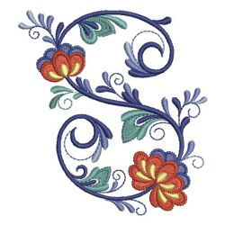 Delft Blue Floral Alphabet 19 machine embroidery designs