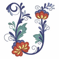 Delft Blue Floral Alphabet 21 machine embroidery designs