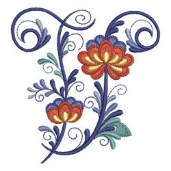 Delft Blue Floral Alphabet 22 machine embroidery designs