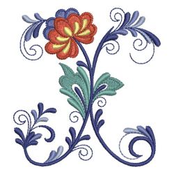 Delft Blue Floral Alphabet 24 machine embroidery designs