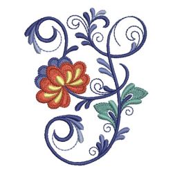 Delft Blue Floral Alphabet 25 machine embroidery designs