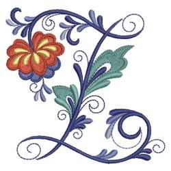 Delft Blue Floral Alphabet 26 machine embroidery designs