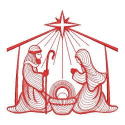 Redwork Nativity 2 06(Lg) machine embroidery designs